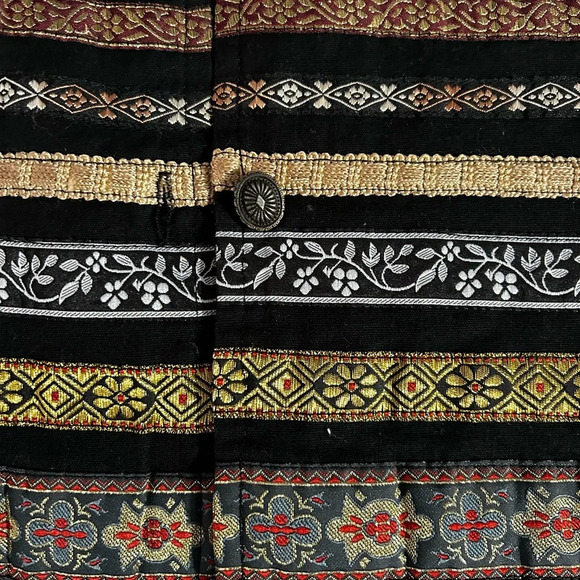 Tantrums Vintage Brocade Striped Button Front Multi Coloured Utility Jacket Sz L - Picture 8 of 8